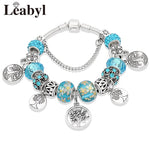Crystal Bead Charm Bracelet
