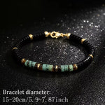 Natural Turquoise Tiger Eye Onyx Hematite Bracelet for Women Vintage Handmade Beaded Party Jewelry Gifts
