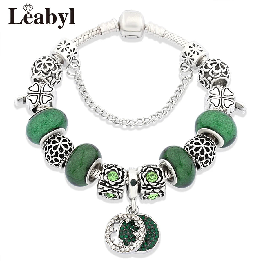 Crystal Bead Charm Bracelet