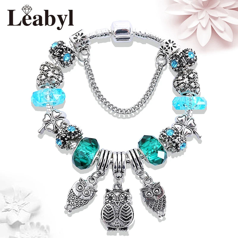 Crystal Bead Charm Bracelet