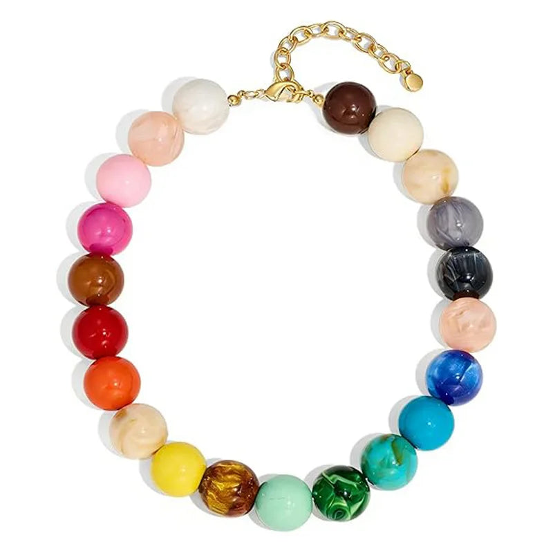 Multicoloured Acrylic Bead Necklace