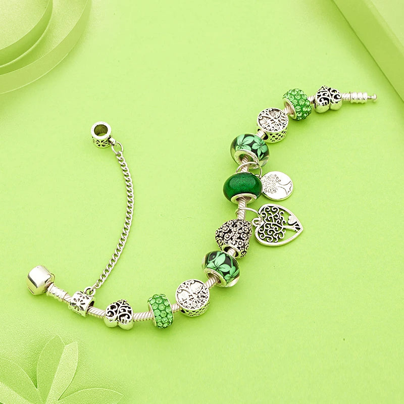 Crystal Bead Charm Bracelet