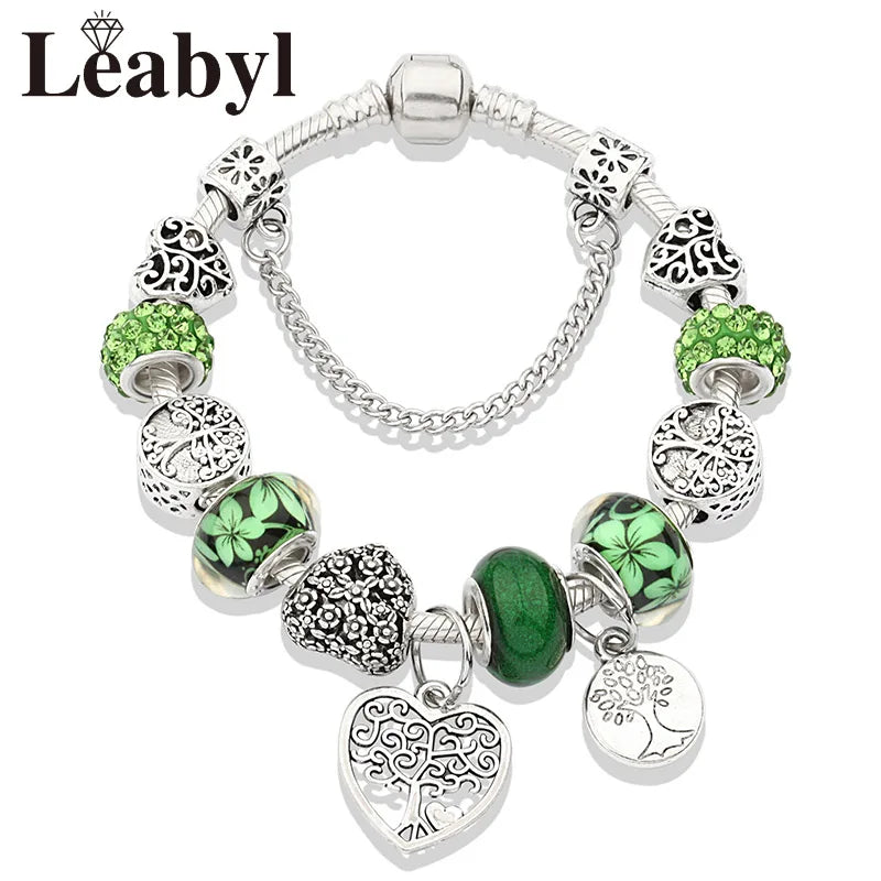 Crystal Bead Charm Bracelet