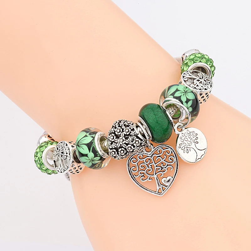 Crystal Bead Charm Bracelet
