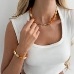 Resin Bead Necklace & Bracelet Set
