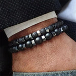 Stone Bead Bracelet Set – 2 Pieces