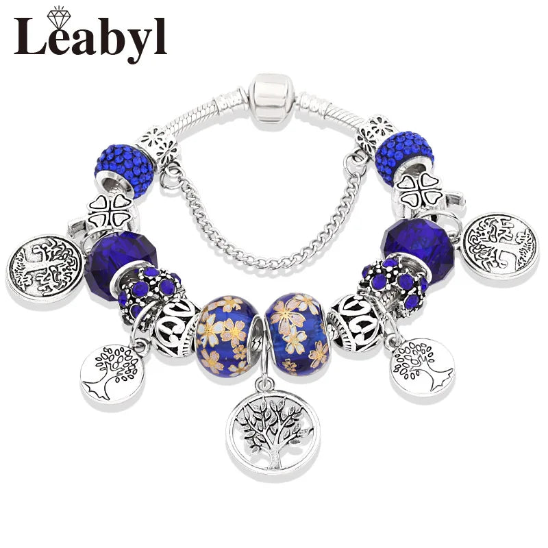 Crystal Bead Charm Bracelet