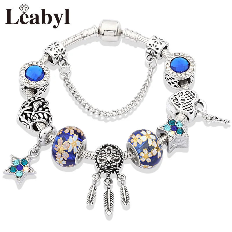 Crystal Bead Charm Bracelet