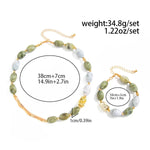 Resin Bead Necklace & Bracelet Set