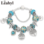 Crystal Bead Charm Bracelet