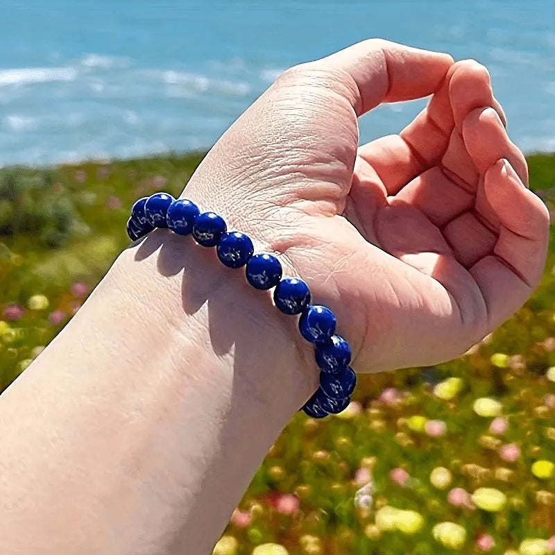 Lapis Lazuli Bead Stretch Bracelet