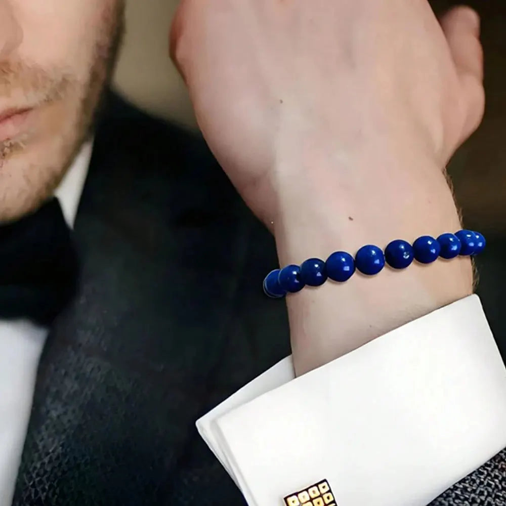 Lapis Lazuli Bead Stretch Bracelet